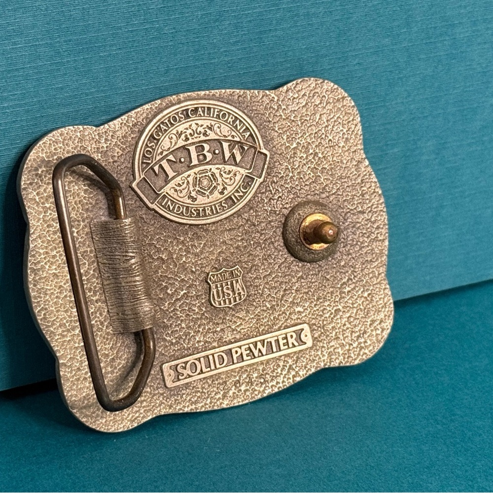 Vintage Sandy Fire District Solid Pewter Belt Buc… - image 8